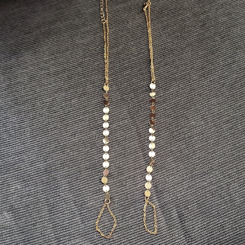 NWT Gold and Silver Disc Barefoot Sandals